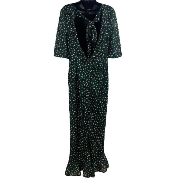 Tularosa Women's Ziggy Hunter Green Floral Midi‎ Dress Size M NWT - Picture 3 of 16